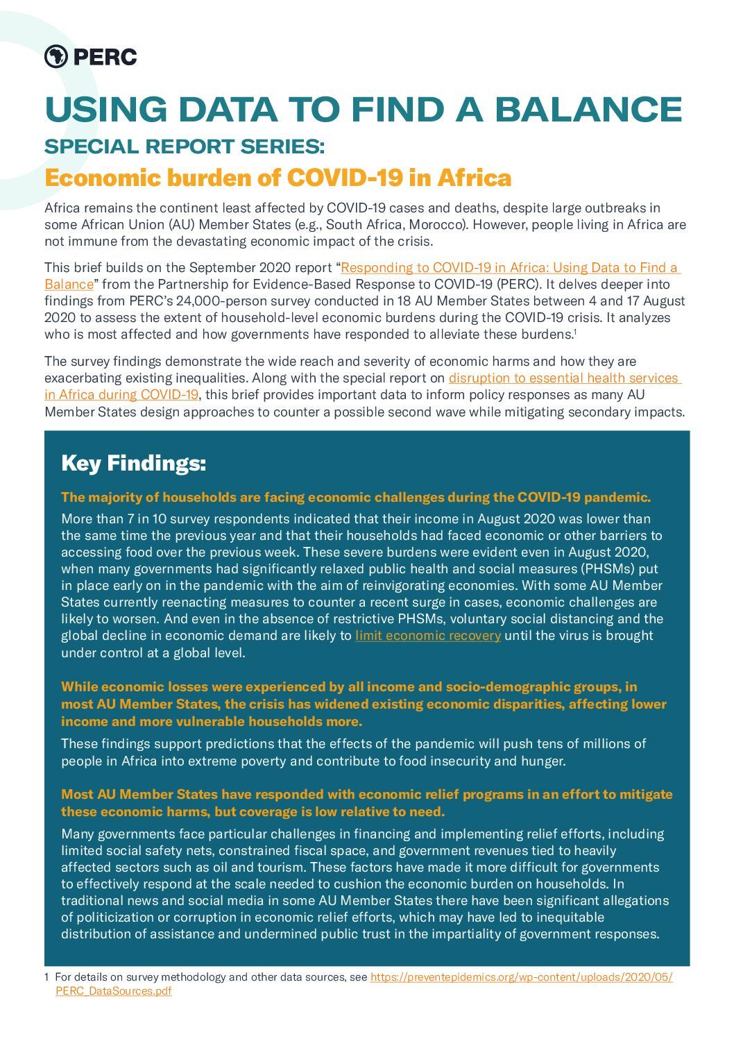 PERC Briefing on Economic Burden of COVID-19