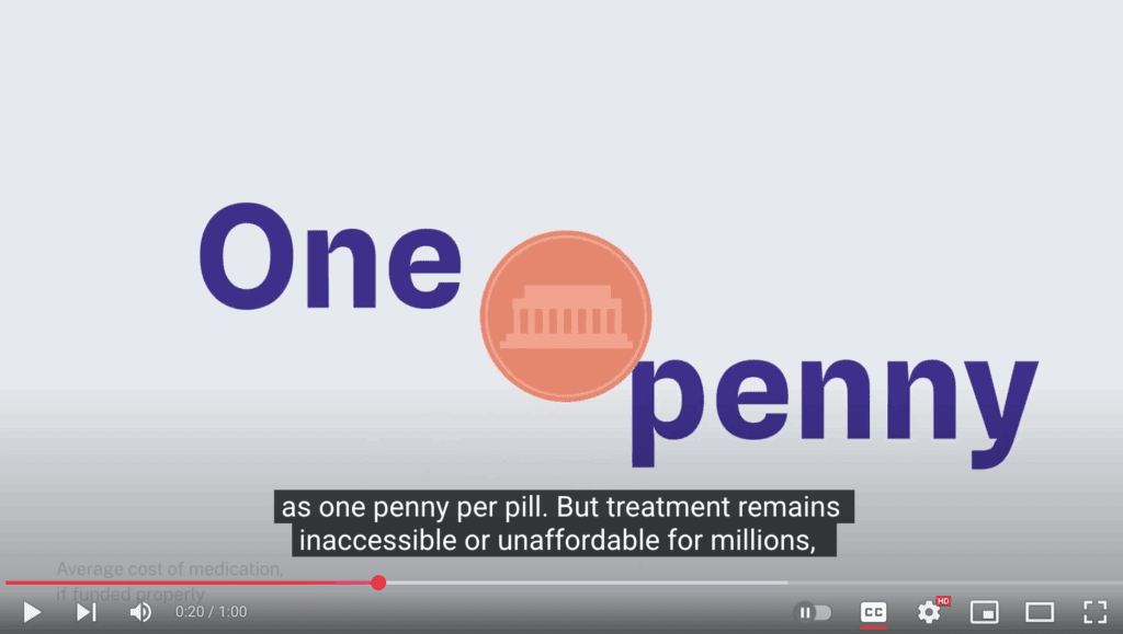 Screenshot from "One Penny, One Pill" video on cost of hypertension control