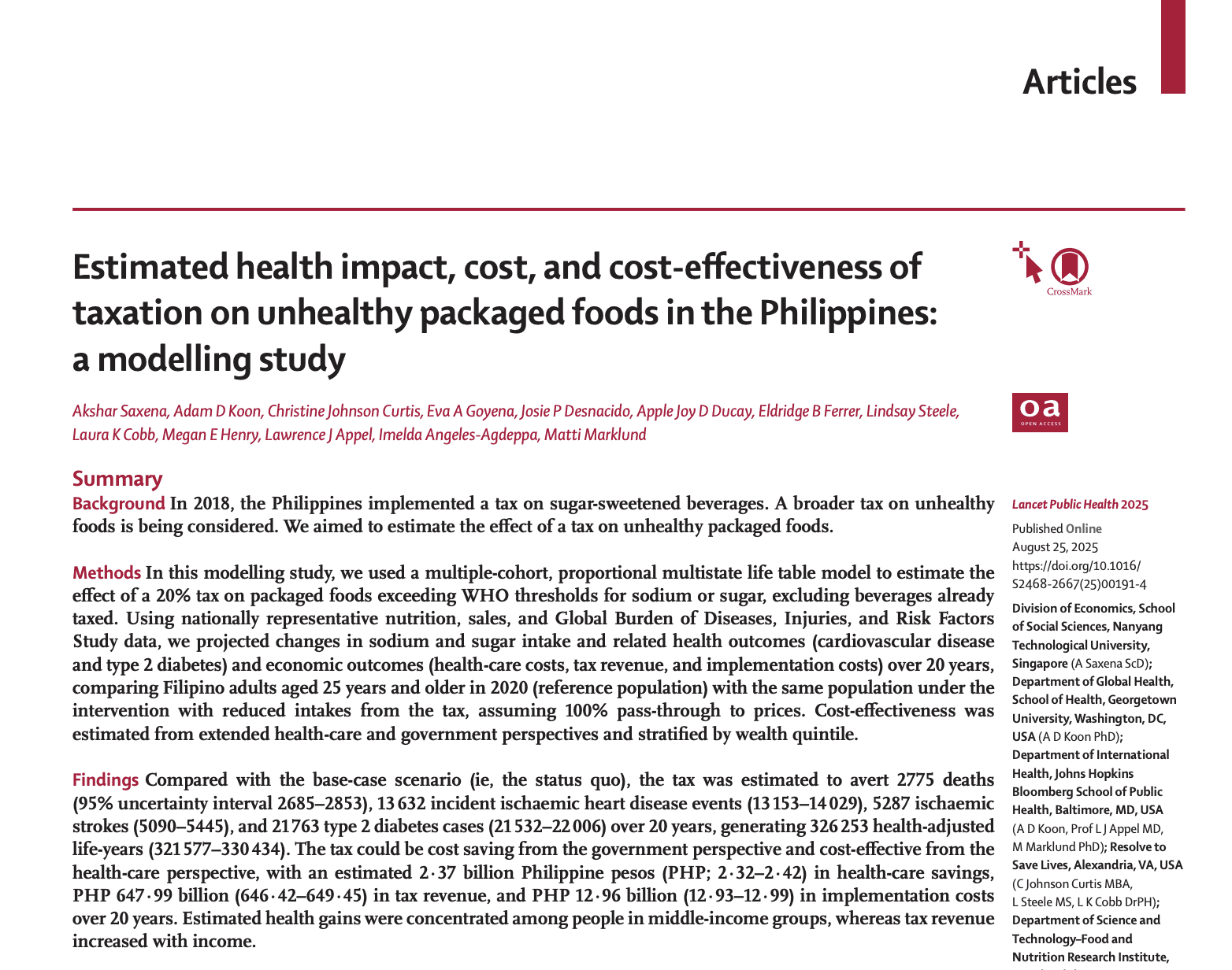 screenshot of online article about an unhealthy food tax strategy